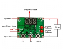 DC 3.3V-12V 100mA DC Brush Motor Forward Reverse Controller 0.1s-99.9s Automatic Cycle Timer